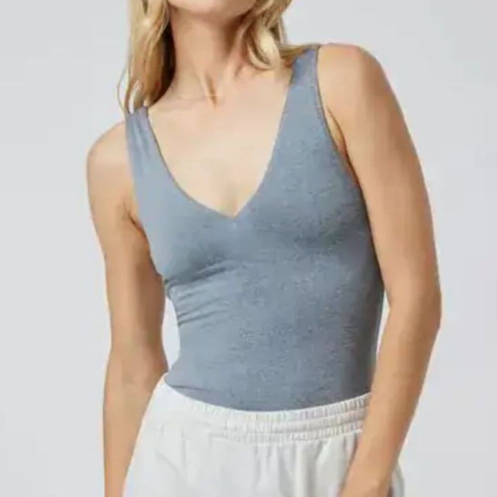 Vuori Performance Bodysuit Heather Grey Sleeveless Activewear XXL